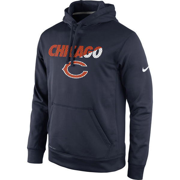 Men Chicago Bears Nike Kick Off Staff Performance Pullover Hoodie Navy->chicago bears->NFL Jersey